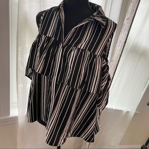 🛑SOLD🛑 by Asos Cold shoulder BLOUSE TOP blk 14